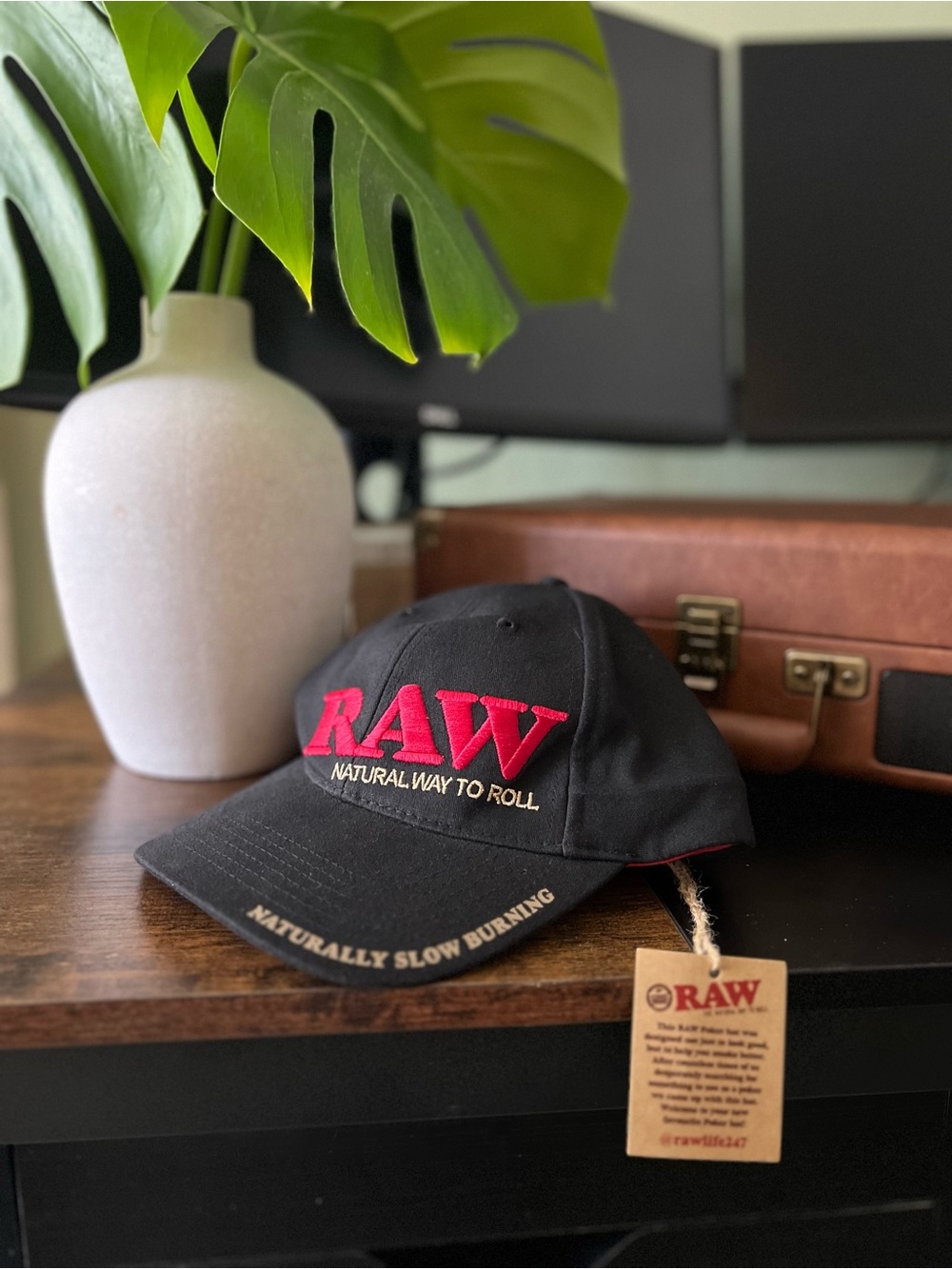 RAW Black Poker Hat Snapback Cap - Brand New with Tags